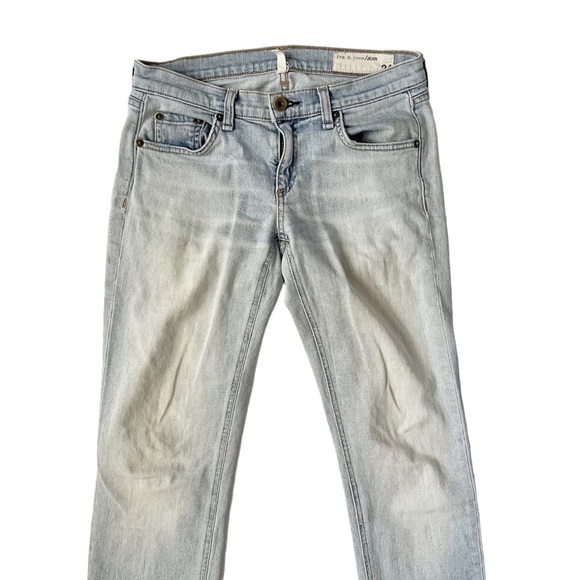 Rag & Bone the Dre denim cropped distressed hem jeans size 24 - Picture 5 of 6